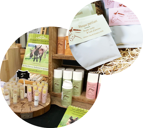 Les produits de savons, crèmes et autres cosmétiques - Asinerie Les ânes en culottes - Ste-Anne de la Rochelle